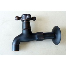 LINA@ Continental pastoral style MOP pools taps black bronze-ORB single cold faucet retro - B01I1HJOB4